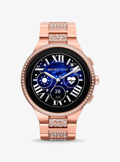 camille pave rose gold watch